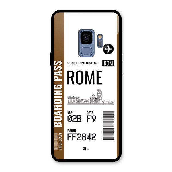 Rome Boarding Pass Glass Back Case for Galaxy S9