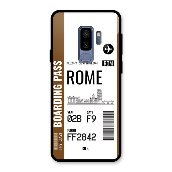 Rome Boarding Pass Glass Back Case for Galaxy S9 Plus