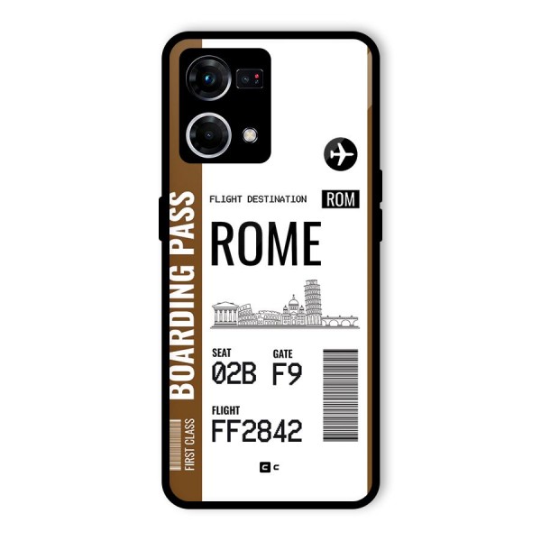 Rome Boarding Pass Glass Back Case for Oppo F21 Pro 4G