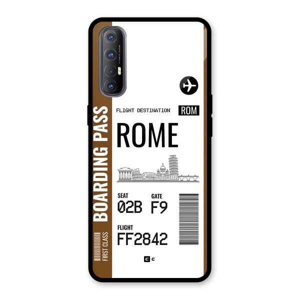 Rome Boarding Pass Glass Back Case for Oppo Reno3 Pro