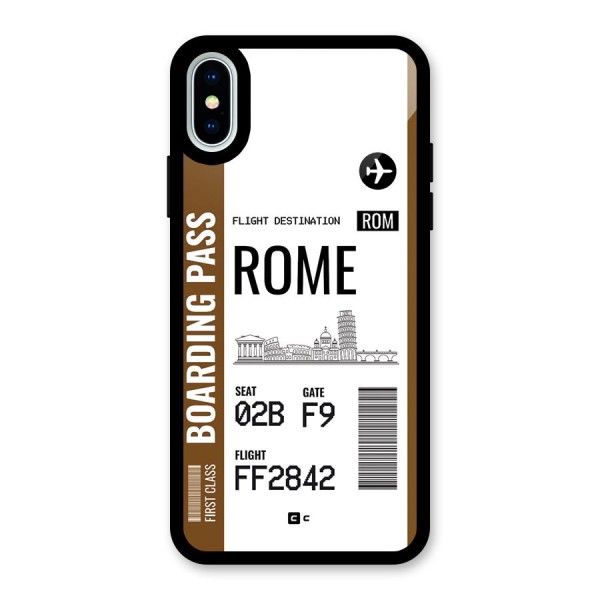 Rome Boarding Pass Glass Back Case for iPhone XS