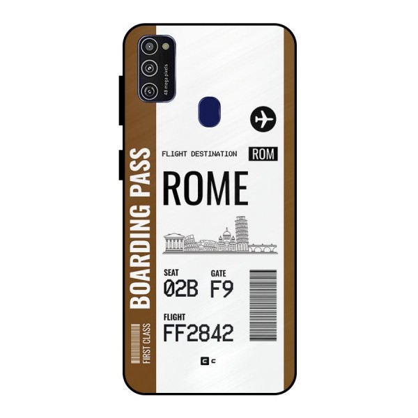 Rome Boarding Pass Metal Back Case for Galaxy M21
