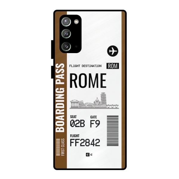 Rome Boarding Pass Metal Back Case for Galaxy Note 20