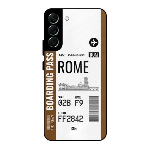 Rome Boarding Pass Metal Back Case for Galaxy S22 Plus 5G