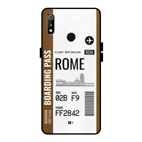 Rome Boarding Pass Metal Back Case for Realme 3i