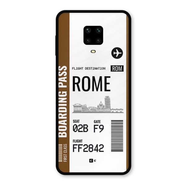 Rome Boarding Pass Metal Back Case for Redmi Note 9 Pro Max