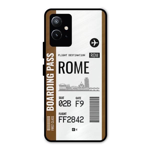 Rome Boarding Pass Metal Back Case for Vivo T1 5G