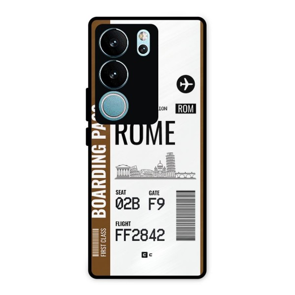 Rome Boarding Pass Metal Back Case for Vivo V29