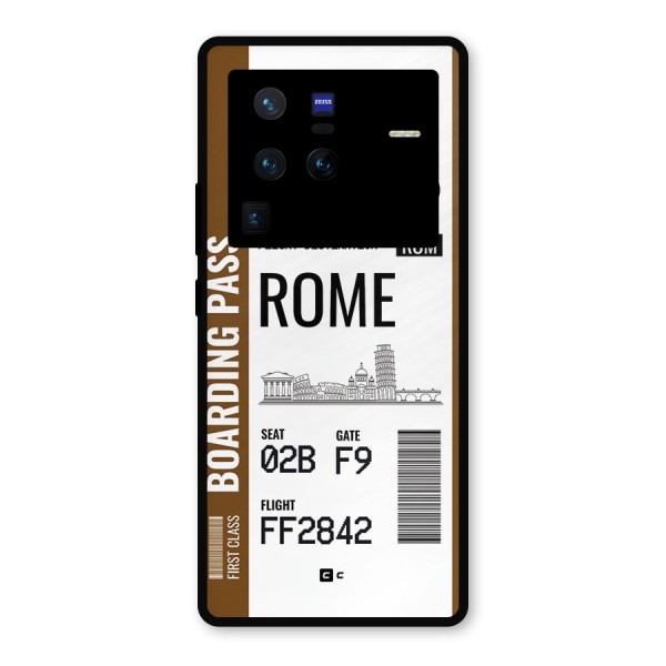 Rome Boarding Pass Metal Back Case for Vivo X80 Pro
