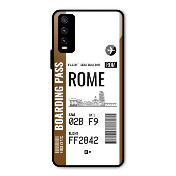 Rome Boarding Pass Metal Back Case for Vivo Y20i