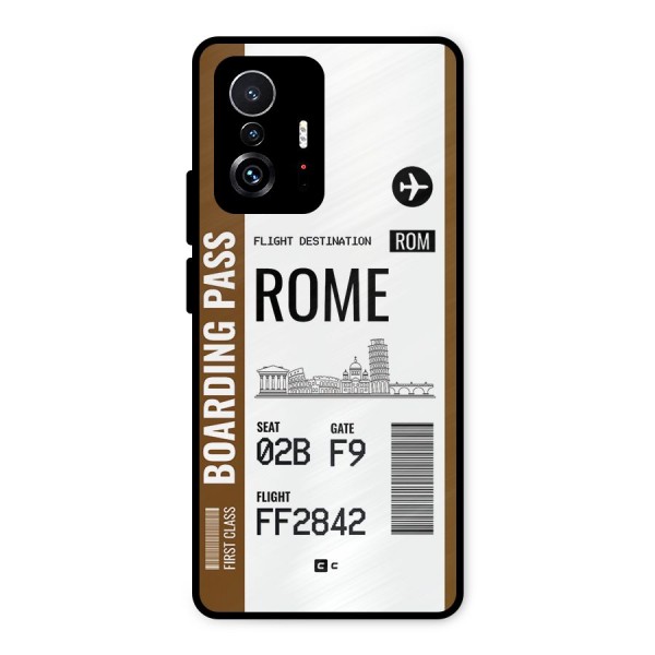 Rome Boarding Pass Metal Back Case for Xiaomi 11T Pro