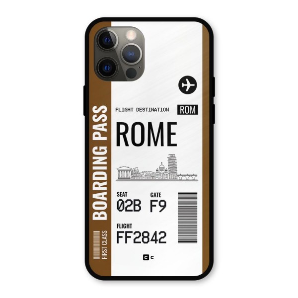 Rome Boarding Pass Metal Back Case for iPhone 12 Pro