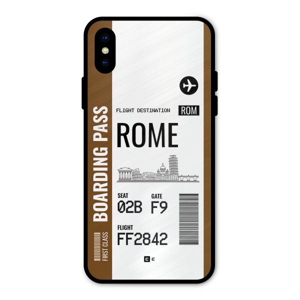 Rome Boarding Pass Metal Back Case for iPhone X