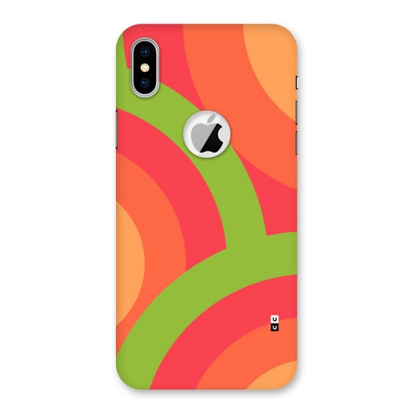 Rounded Shapes Back Case for iPhone X Logo Cut