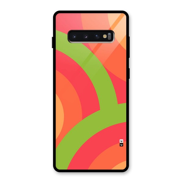 Rounded Shapes Glass Back Case for Galaxy S10 Plus