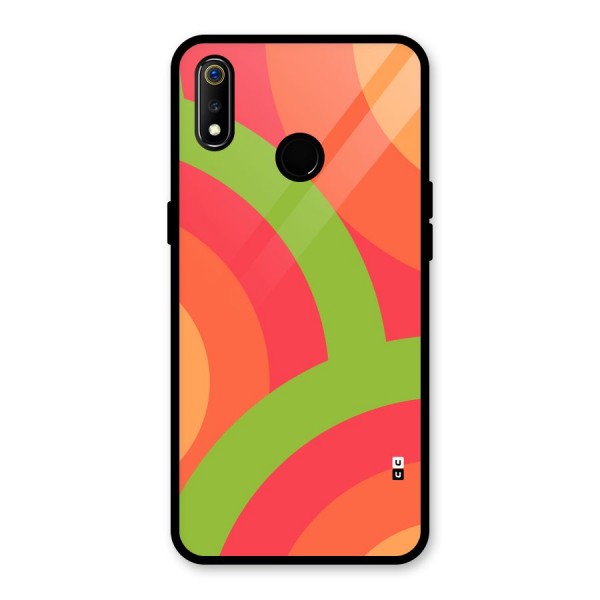 Rounded Shapes Glass Back Case for Realme 3