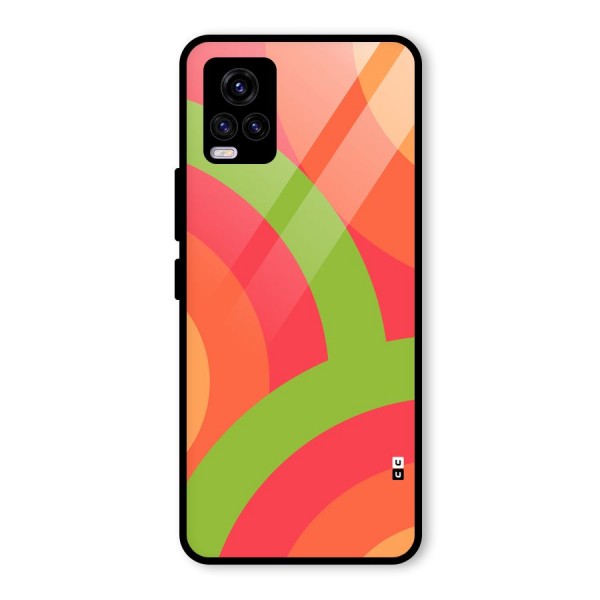 Rounded Shapes Glass Back Case for Vivo V20 2021