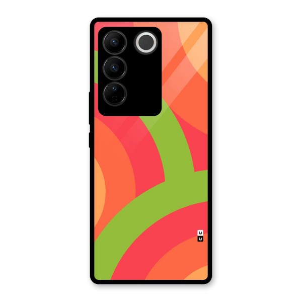 Rounded Shapes Glass Back Case for Vivo V27