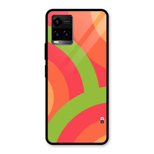 Rounded Shapes Glass Back Case for Vivo Y21G