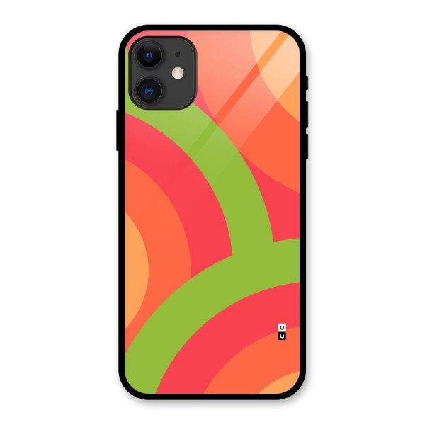 Rounded Shapes Glass Back Case for iPhone 11