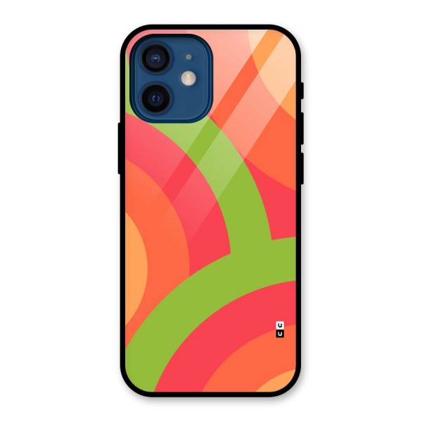 Rounded Shapes Glass Back Case for iPhone 12 Mini