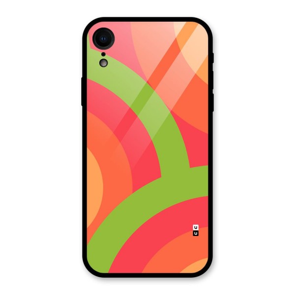 Rounded Shapes Glass Back Case for iPhone XR