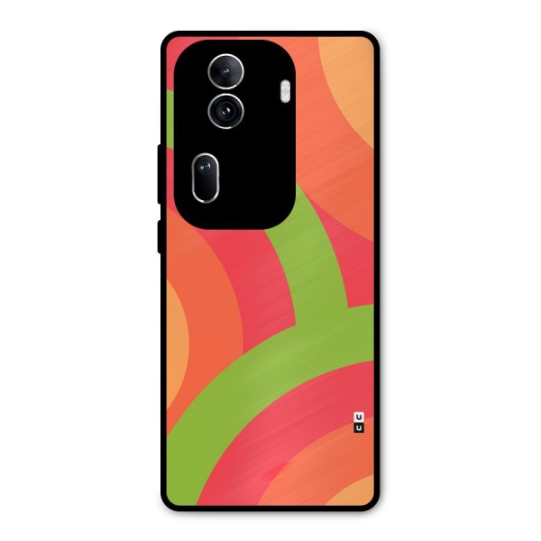 Rounded Shapes Metal Back Case for Oppo Reno11 Pro 5G