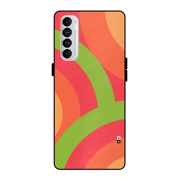 Rounded Shapes Metal Back Case for Oppo Reno4 Pro