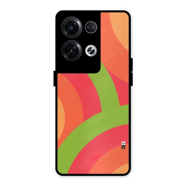 Rounded Shapes Metal Back Case for Oppo Reno8 Pro 5G