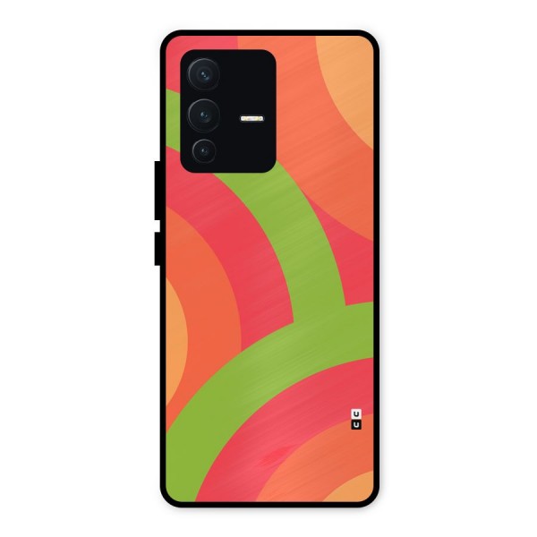 Rounded Shapes Metal Back Case for Vivo V23 5G