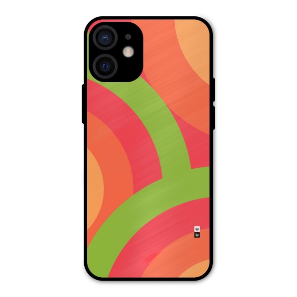 Rounded Shapes Metal Back Case for iPhone 12 Mini