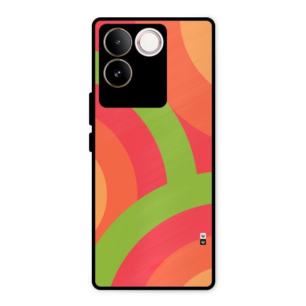 Rounded Shapes Metal Back Case for iQOO Z7 Pro