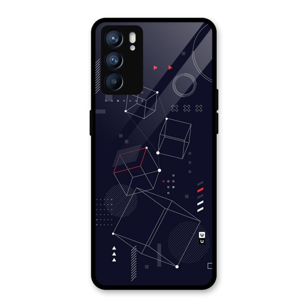 Royal Abstract Shapes Glass Back Case for Oppo Reno6 5G