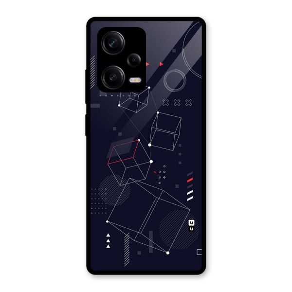 Royal Abstract Shapes Glass Back Case for Redmi Note 12 Pro