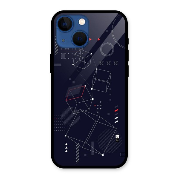 Royal Abstract Shapes Glass Back Case for iPhone 13 Mini