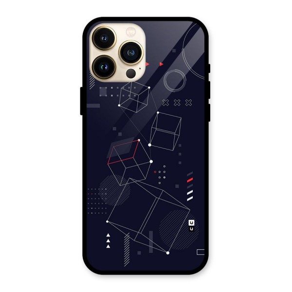 Royal Abstract Shapes Glass Back Case for iPhone 13 Pro Max