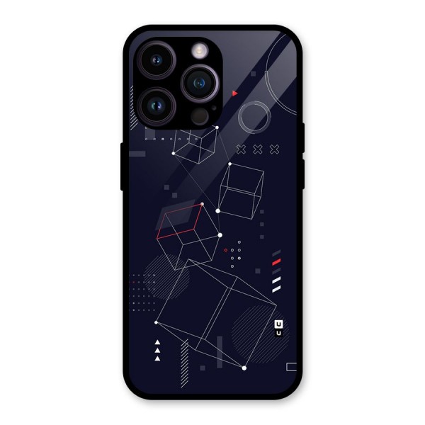 Royal Abstract Shapes Glass Back Case for iPhone 14 Pro Max