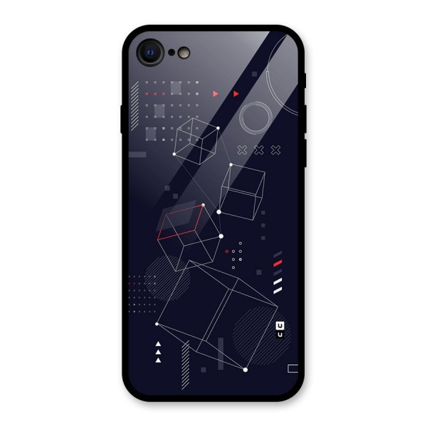 Royal Abstract Shapes Glass Back Case for iPhone SE 2022