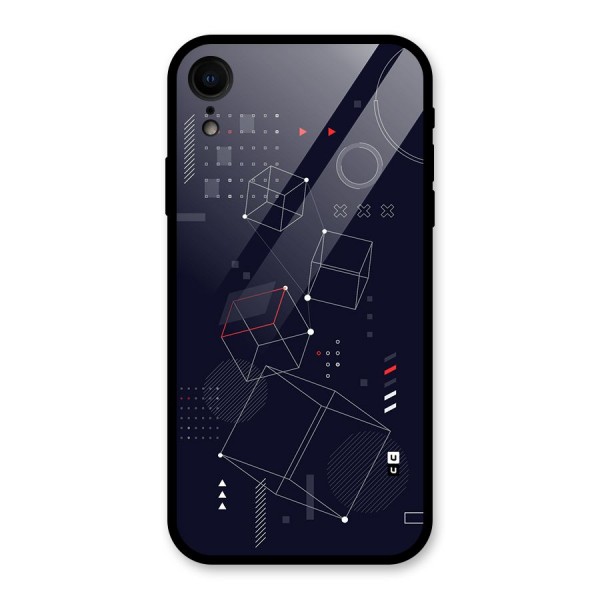 Royal Abstract Shapes Glass Back Case for iPhone XR