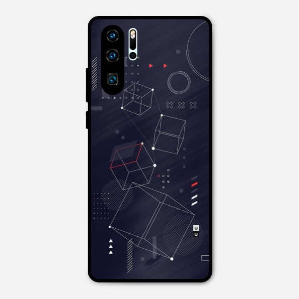 Royal Abstract Shapes Metal Back Case for Huawei P30 Pro