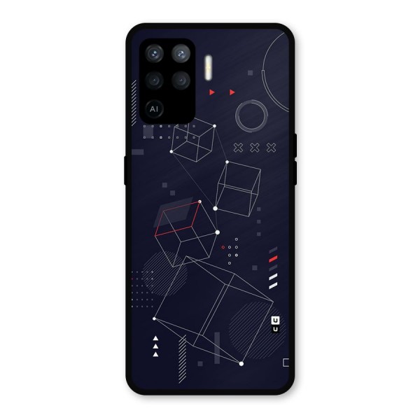 Royal Abstract Shapes Metal Back Case for Oppo F19 Pro