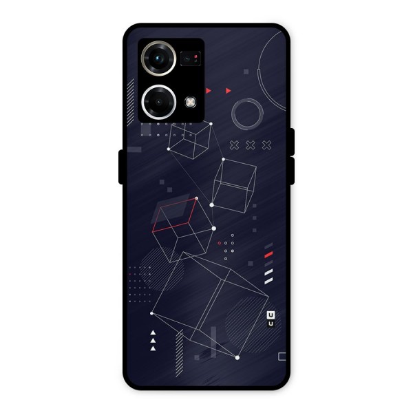 Royal Abstract Shapes Metal Back Case for Oppo F21 Pro 4G