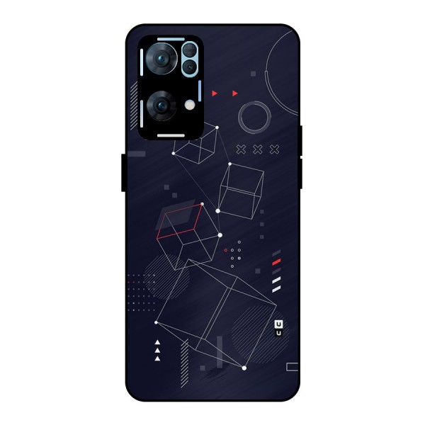 Royal Abstract Shapes Metal Back Case for Oppo Reno7 Pro 5G