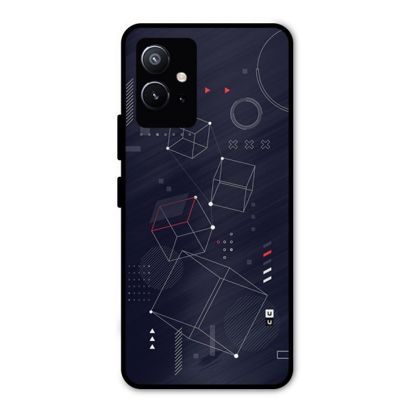 Royal Abstract Shapes Metal Back Case for Vivo T1 5G