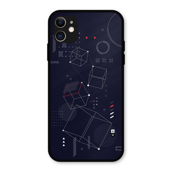 Royal Abstract Shapes Metal Back Case for iPhone 11
