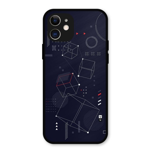 Royal Abstract Shapes Metal Back Case for iPhone 12