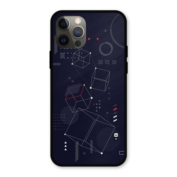 Royal Abstract Shapes Metal Back Case for iPhone 12 Pro