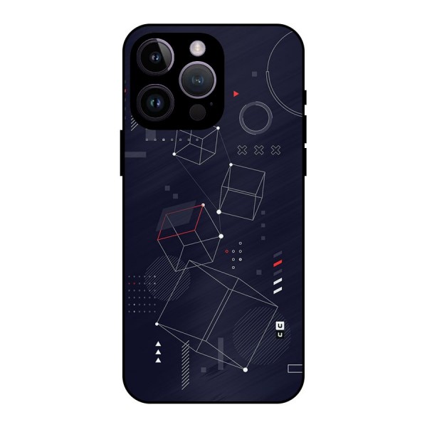 Royal Abstract Shapes Metal Back Case for iPhone 14 Pro Max