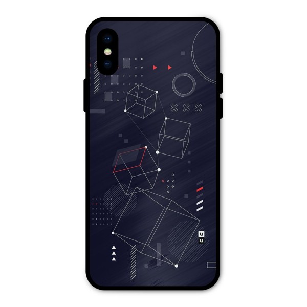 Royal Abstract Shapes Metal Back Case for iPhone XS