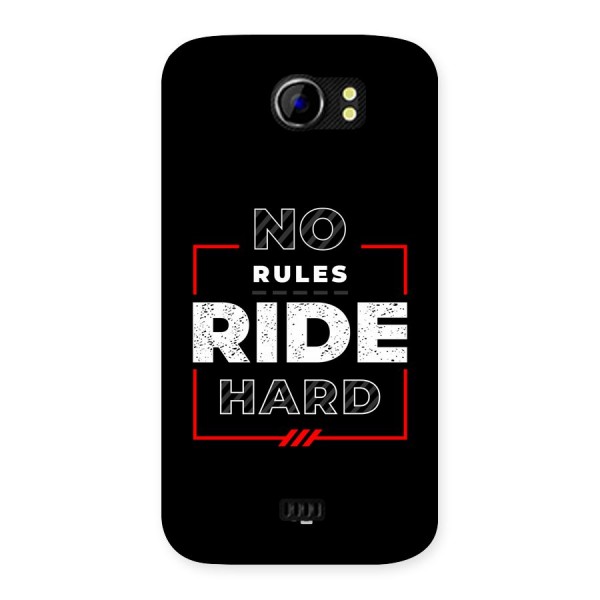 Rules Ride Hard Back Case for Canvas 2 A110